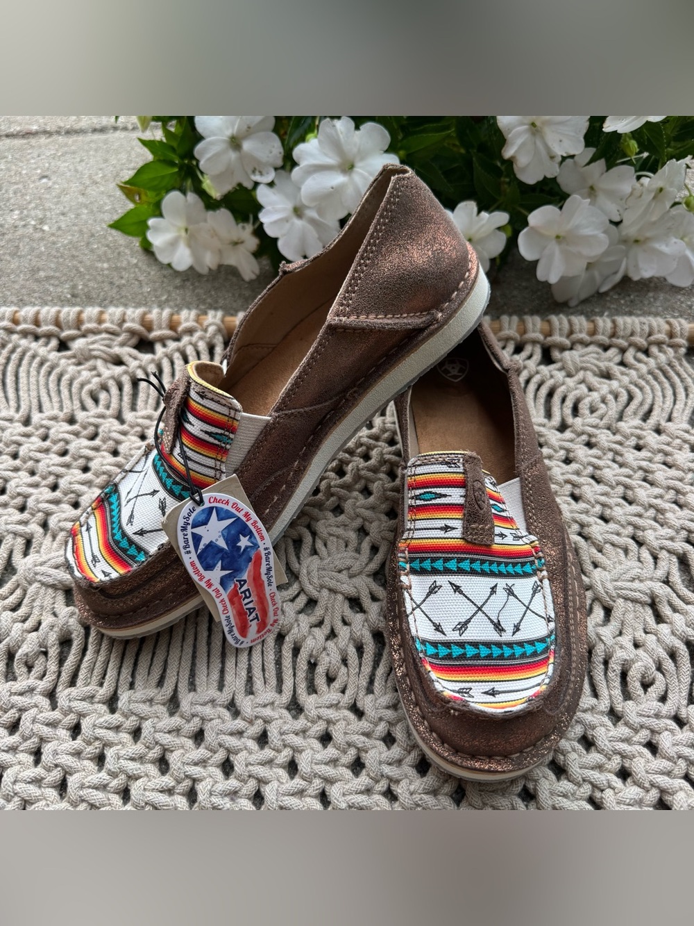 New Ariat Cruiser Slip-on Shoes Aztec Arrow Print Size 8